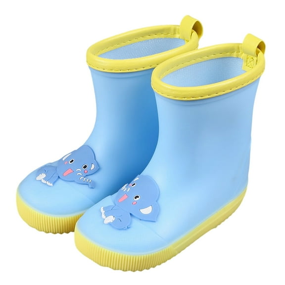 Otqutp Toddler Boys Girls Rain Shoes Elephant Cartoon Character Children's Lightweight Soft Raining Water Boots