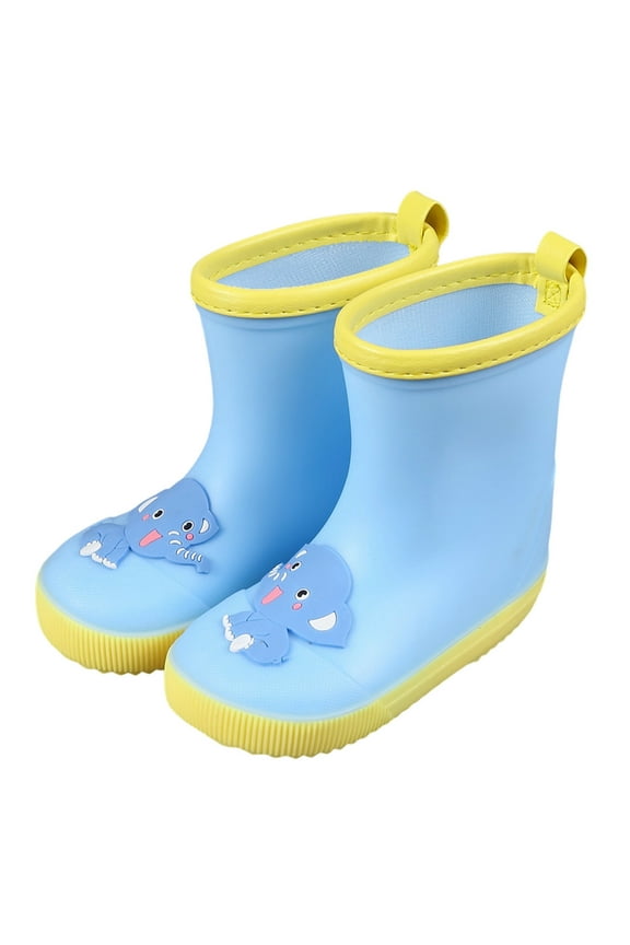 Toddler Boys Girls Rain Shoes Elephant Cartoon Character Children's Lightweight Soft Raining Water Boots