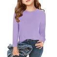 thumbnail image 1 of Otqutp Toddler Boys Girls Top Autumn Turtleneck Lapel Buckle Long Sleeved T Shirt Birthday School Toddler Solid Long Sleeve Lightweight Blouse(2-Purple,13-14 Years), 1 of 8