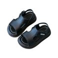 thumbnail image 1 of Otqutp Toddler Boys Open-Toe Leather Sandals for Baby Boys Casual Sandals Breathable Flat Shoes Soft-Soled Summer Flats, 1 of 4
