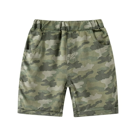 Otqutp Toddler Boys Pull On Jogger Shorts Summer Toddler Boys Shorts Solid Color Shorts Casual Fashion Outwear with Pockets(Camouflage-B,18-24 Months)