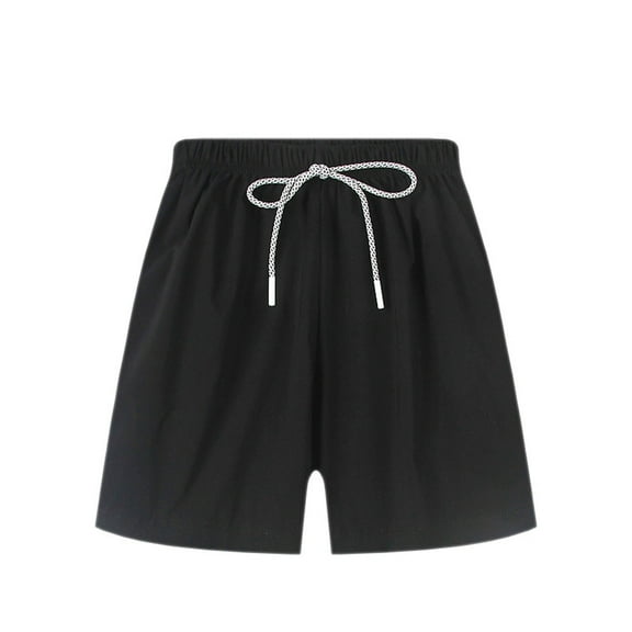 Otqutp Toddler Boys Short Casual Pants Plain Color Fan Sports Beach Soft Shorts Summer Baby Fashion Drawstring Shorts Harem Pants(Black-a,5-6 Years)