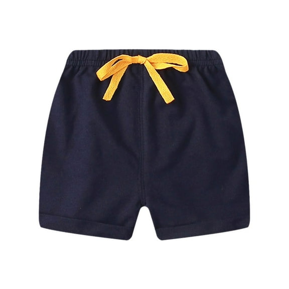 Otqutp Toddler Boys Short Casual Pants Plain Color Fan Sports Beach Soft Shorts Summer Baby Fashion Drawstring Shorts Harem Pants(Navy-b,4-5 Years)