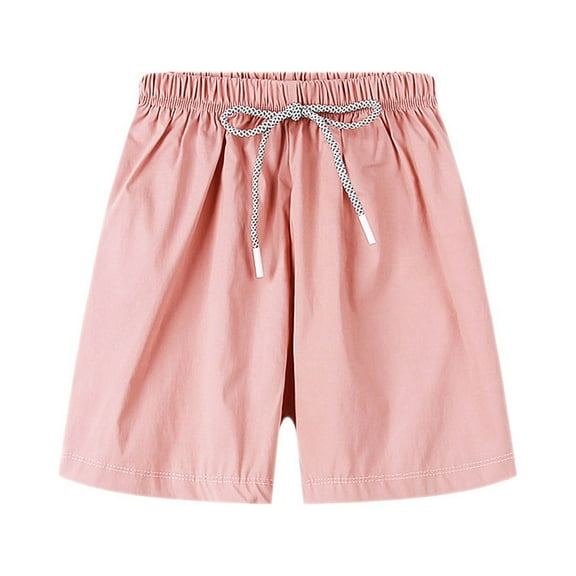 Otqutp Toddler Boys Short Casual Pants Plain Color Fan Sports Beach Soft Shorts Summer Baby Fashion Drawstring Shorts Harem Pants(Pink-a,6-7 Years)