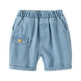 thumbnail image 1 of Otqutp Toddler Boys Stretch Denim Shorts Children's Baby Girls Summer Fashion Chambray Jeans Short Pants Pull On Shorts with Pockets(Light Blue-b,18-24 Months), 1 of 3