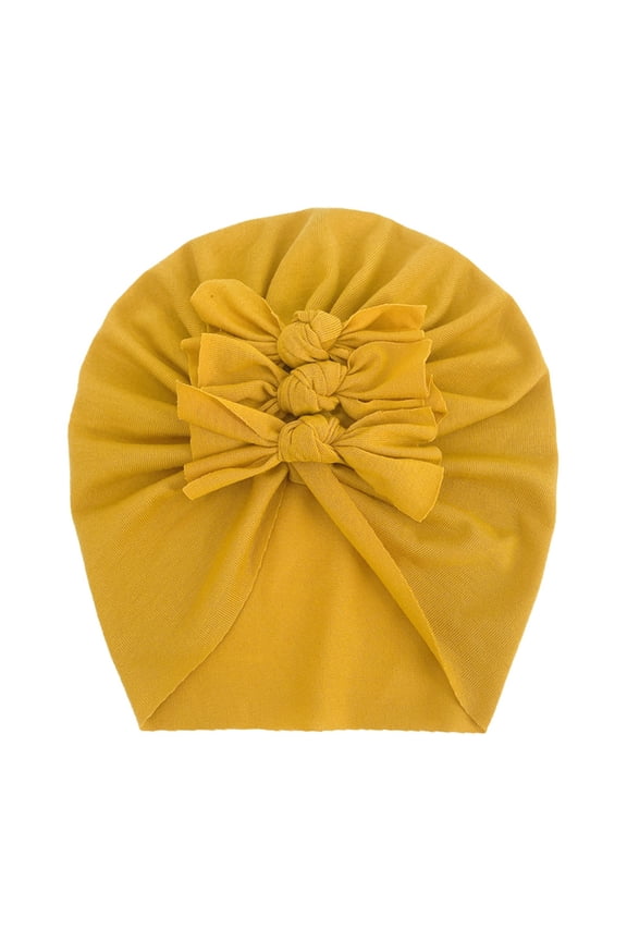 Toddler Breathable Hat 0 to 3Years Baby Boys Girls Solid Cap Beanie Bowknot Elastics Turban Spring Summer Hat