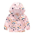 thumbnail image 1 of Otqutp Toddler Breathable Outwear Baby Boys Zipper Autumn Toddler Print Windproof Coat Hooded Jacket Kids Girls Coat 1-5 Years, 1 of 7