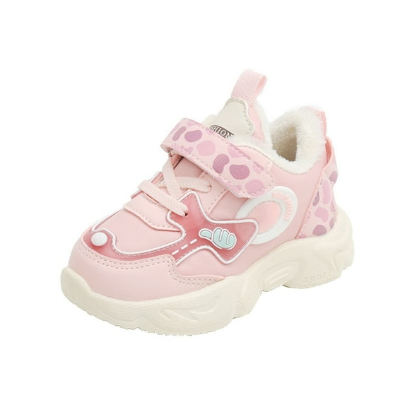 Otqutp Toddler Breathable Sneakers 1-6 Years Fashion Big Kids Girls Winter Water Proof Flat Keep Warm Sport Shoes Comfortable Shoes (Pink,5.5-6 Years)