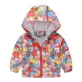 thumbnail image 1 of Otqutp Toddler Breathable Tops Baby Zipper Autumn Boys Fashion Print Windproof Coat Hooded Jacket Girls Kids Boys Coat, 1 of 9