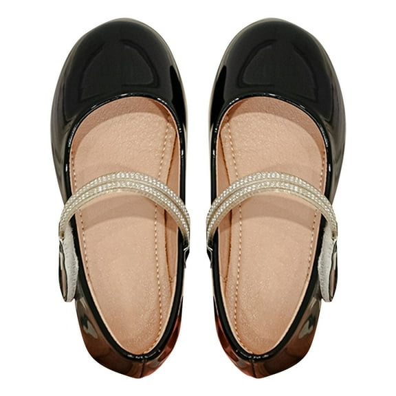 Otqutp Toddler Cartoon Sneakers Girls' Soft Soled Simple Comfortable Single Shoes Children'S Leather Small Leather Shoes Toddler Girls Dress Shoes Little Girls