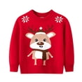 thumbnail image 1 of Otqutp Toddler Casual Clothing Sets Toddler Boys Girls Christmas Cute Deer Sweater Long Sleeve Warm Knitted Pullover Xmas Tops for 2-7 Years(Red,5-6 Years), 1 of 7