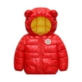 thumbnail image 1 of Otqutp Toddler Classic Coat Winter Windproof Luminous Rabbit Pattern Bear Ears Hooded Coat Jacket Children's Warm Down Jacket with Pocket(Red,4-5 Years), 1 of 3