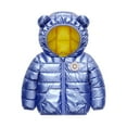 thumbnail image 1 of Otqutp Toddler Classic Coat Winter Windproof Luminous Rabbit Pattern Bear Ears Hooded Coat Jacket Children's Warm Down Jacket with Pocket(Sky Blue,3-4 Years), 1 of 5