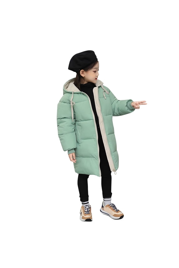 Toddler Classic Snowsuit Kids Child Baby Boys Girls Long Sleeve Solid Patchwork Winter Coats Jacket Hooded Outer Outwear Outfits Clothes(Green,4-5 Years)