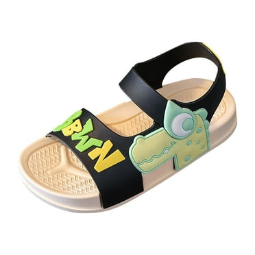 Otqutp Toddler Closed Toe Shoes Boys Dinosaur Print Soft Bottom Non Slip Pvc Sandals Collision Color Beach Shoes for Toddler Little/big Kids