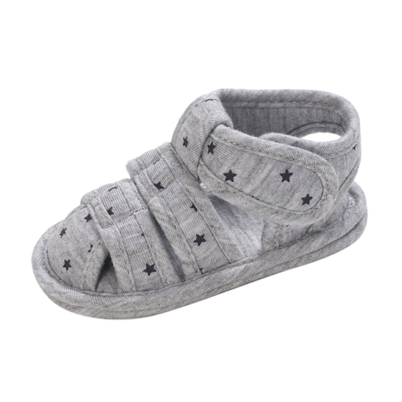 Otqutp Toddler Cotton Gladiator Sandals Comfy Breathable Closed Toe Flat Shoes Baby Boys Girls Indoor Walking Shoes
