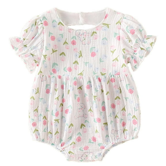 Otqutp Toddler Cute Clothing Baby Girls Romper Sleeveless Floral Outside Bodysuit Romper Jumpsuit Clothes 0 to 18 Months