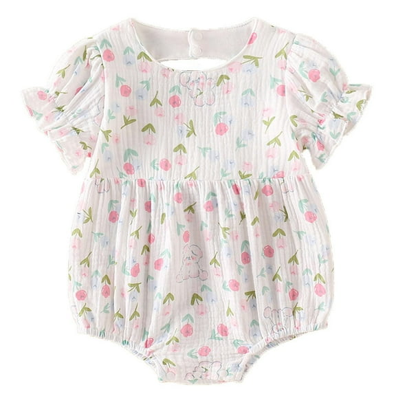 Otqutp Toddler Cute Clothing Baby Girls Romper Sleeveless Floral Outside Bodysuit Romper Jumpsuit Clothes 0 to 18 Months