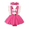 thumbnail image 1 of Otqutp Toddler Casual Bodysuit Boys Girls Fly Sleeve Ruffles Prints Romper 0 to 24 Months Dress Jumpsuit Bodysuits Summer Clothes, 1 of 7