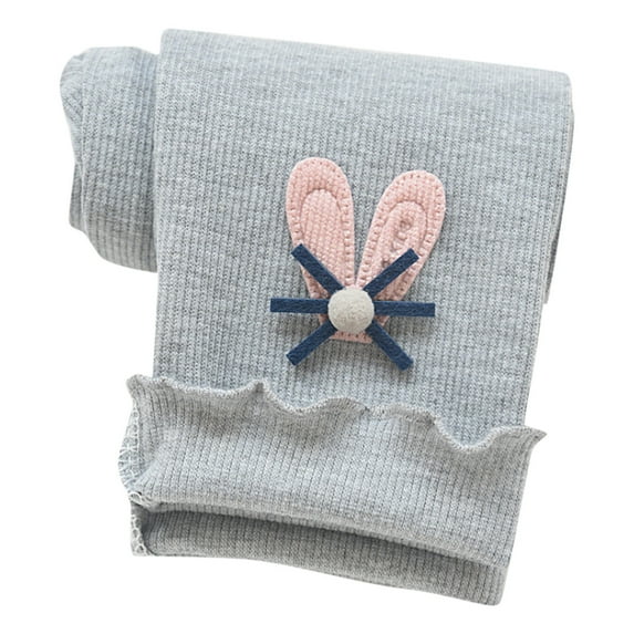 Otqutp Toddler Cute Elastic Waist Trousers Kids Baby Girls Cotton Prints Lined Autumn Winter Warm Leggings Stretchy Tights Pants for 1-6 Years(b-Grey,3-4 Years)