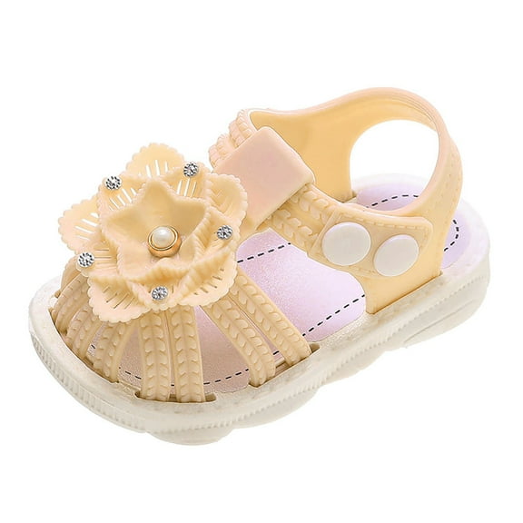 Otqutp Toddler Dress Footwear Toddler Baby Girls Shoes Breathable Shoe Dew Toe Shoe Bag Head Sandals Girl Sandals Baby Soft Shoe Covers Sandals for 0 To 3 Years