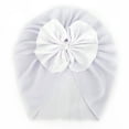 thumbnail image 1 of Otqutp Toddler Dress Hat 0 to 3Years Baby Boys Girls Cap Beanie Bowknot Ribbed Elastics Turban Spring Summer Hat, 1 of 2