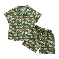 thumbnail image 1 of Otqutp Toddler Elastic Waist Clothes Set Toddler Baby Boy Shorts Sets Summer Beach Leisure Suit Boys' Holiday Suit Floral Loose Short Sleeve Suit, 1 of 7