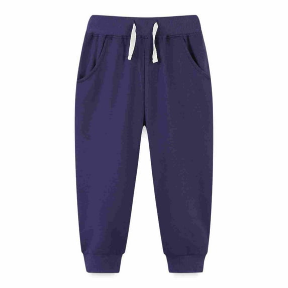 Otqutp Toddler Fall Trousers Stretch School Children's Casual Sports Ankle Pants Summer Thin Student Fashion Lightweight Sweatpants Sports Pants with Pocket(3-Blue,3 Years)