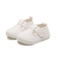 thumbnail image 1 of Otqutp Toddler Fashion Sneakers Baby Boys Girls Shoes Flat Shoes Bao Head One Foot Off Girl Canvas Shoes Baby Soft Sole Casual Shoes (White,4-4.5 Years), 1 of 8