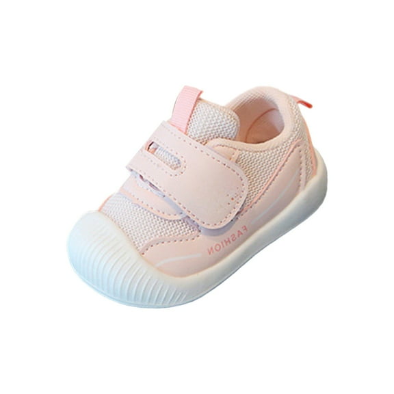 Otqutp Toddler Flat Shoes Girls and Boys Children's Casual Shoes Mesh Soft Sole Sports Shoes Breathable Lightweight Fashion Casual Sports Walking Shoes Running(Pink,18-24 Months)