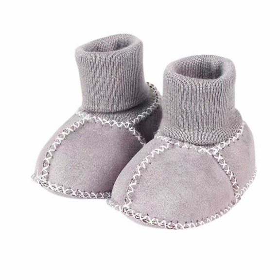 Otqutp Toddler Flat Shoes Warm Baby Sock Shoes Baby Floor Shoes Sneakers Socks Shoes Indoor Girls Boys Non Solid First Warm Walking Boots Shoes(Gray,0-6Months)