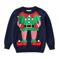 thumbnail image 1 of Otqutp Toddler Funny Christmas Sweater Long Sleeve Crewneck Boys Girls Knitted Sweaters Graphic Party Xmas Pullover for Kids, 1 of 9