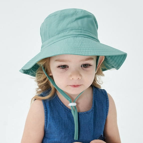 Otqutp Toddler Girl Bucket Cap Bucket Hat Solid Cap Boys Hat Baby Sun Hat Kids Beach Hats Wide Brim Outdoor Play For 0 to 12Years