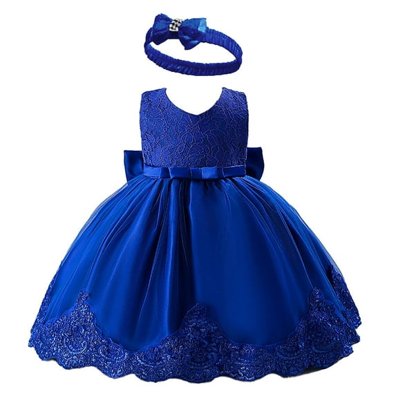 Otqutp Toddler Girl Tulle Tutu Dress Sleeveless Flower Girl Wedding Formal Birthday Outfits Dresses Embroidered Tutu Gown Lace Dresses with Headwear(J,0-3 Months)