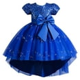 thumbnail image 1 of Otqutp Toddler Girls Birthday Sundress Little Kids Girl Dress Summer Sleeveless Bowknot Flower Princess Dress Catwalk Performance Dress, 1 of 1