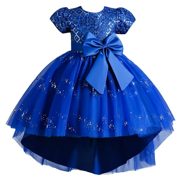 Otqutp Toddler Girls Birthday Sundress Little Kids Girl Dress Summer Sleeveless Bowknot Flower Princess Dress Catwalk Performance Dress