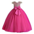 thumbnail image 1 of Otqutp Toddler Girls Bodysuits Little Girl Dress Summer Sleeveless Bowknot Flower Princess Dress Catwalk Performance Dress, 1 of 1