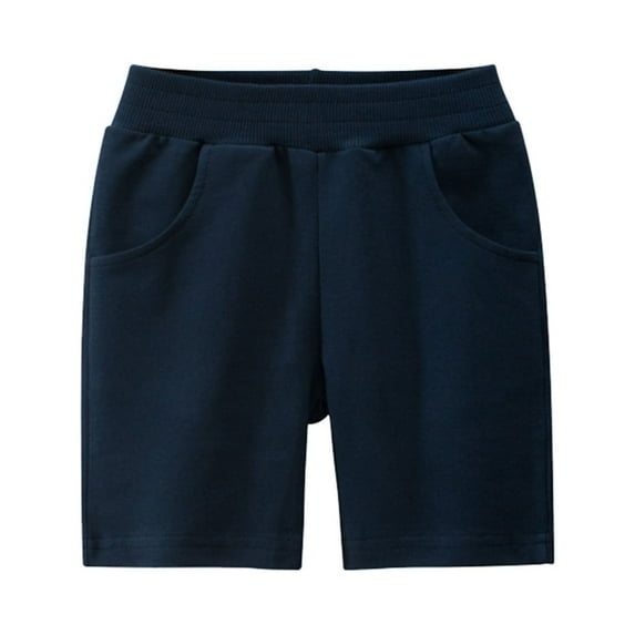 Otqutp Toddler Girls Boys Kids Sport Soild Casual Shorts Fashion Beach Cargo Pants Shorts Children Cotton Pull On Pants with Pockets(B-Dark Blue,6 Years)