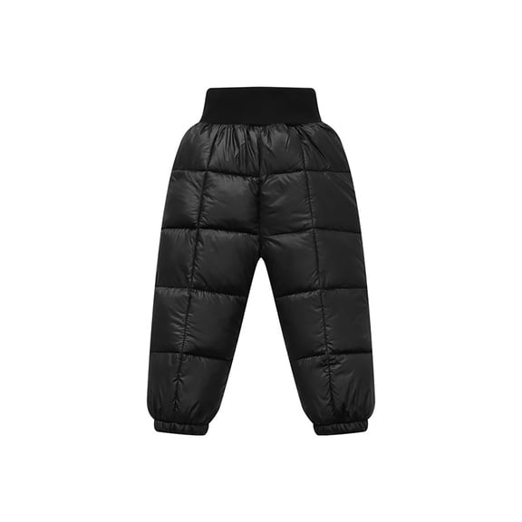 Otqutp Toddler Girls Boys Snow Pants Baby Winter Warm Puffer Ski Sweatpants Classic Elastic Waist Quilted Thermal Thick Pants