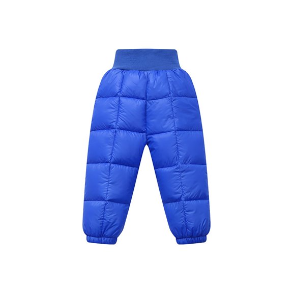 Otqutp Toddler Girls Boys Snow Pants Baby Winter Warm Puffer Ski Sweatpants Classic Elastic Waist Quilted Thermal Thick Pants