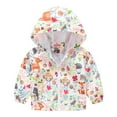 thumbnail image 1 of Otqutp Toddler Girls Boys Spring Fall Windbreaker with Hoods Baby Zipper Hooded Outwear Windproof Jacket Lightweight Coat 1-5 Years(White A,4-5 Years), 1 of 1