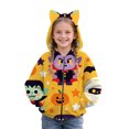 thumbnail image 1 of Otqutp Toddler Girls Halloween Zip Up Hoodie Cat Ear Long Sleeve Fleece Jackets Fall Wind Resistant Warm Coats with Pockets, 1 of 4