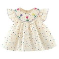 thumbnail image 1 of Otqutp Toddler Girls Playwear Sundress Little Girls Fly Sleeve Floral Dot Prints Ruffles Princess Dress Dance Party Dresses Clothes, 1 of 9