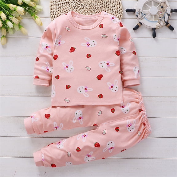Otqutp Toddler Holiday Blouse Kids Boys and Girls Long Sleeve Animal Print Pullover Tops Trousers Loungewear Loose Suit for 0 To 9 Years(Orange-b,6-7 Years)