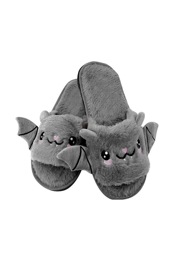 Toddler House Slippers Kid Boys Girls Slippers Cute Cute Bat Plush Slippers Halloween Party Indoor and Outdoor House Shoes Bedroom Slipper(Gold,10-10.5 Years)