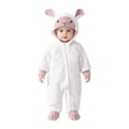 thumbnail image 1 of Otqutp Toddler Infant Plush Zip Up Hooded Romper Animal Lamb Long Sleeve Jumpsuit Unisex Baby Warm Fall Winter One Piece Outfit, 1 of 7