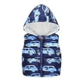thumbnail image 1 of Otqutp Toddler Down Jackets Baby Boys Girls Winter Sleeveless Cartoon Print Coat Hooded Jacket Thicken Windproof Zipper Warm Outwear(Blue,18-24 Months), 1 of 3