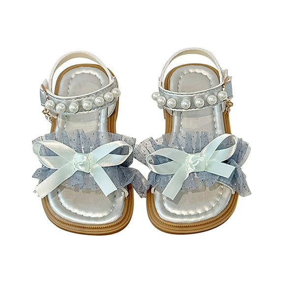 Otqutp Toddler Jelly Sandals 7 Girls Summer New Pearl Mesh Soft Bottom Princess Shoes Sandals