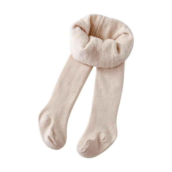 Otqutp Toddler Kids Baby Girls Cotton Thick Lined Warm Full Leggings Pantihose Stretchy Basic Full Length Pants Pantyhose for Winter Stocking(B,6-12 Months)