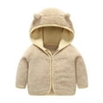 thumbnail image 1 of Otqutp Toddler Kids Fleece Hoodies Coat with Cute Ears 1-4 Years Baby Boys Zipper Jacket Fall Winter Warm Outwear Clothes, 1 of 3